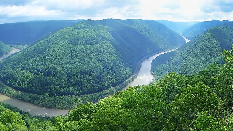 View from Grandview area of New River Gorge National Park and Preserve