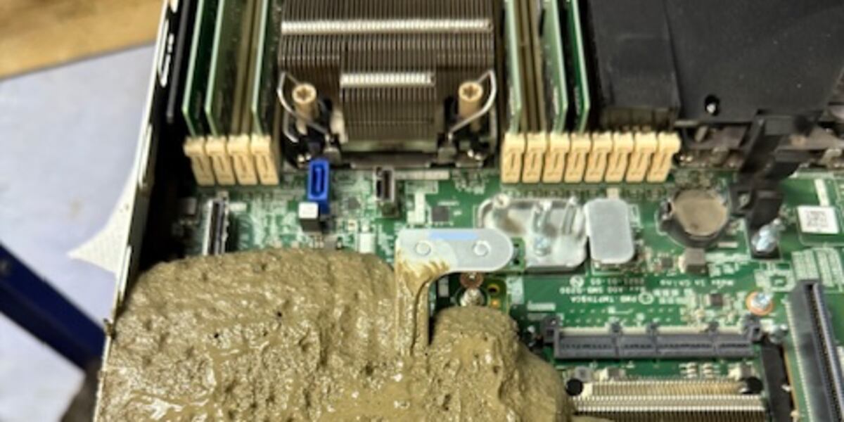 Corroded Computer Server Monroe County offices recovering from damaged servers